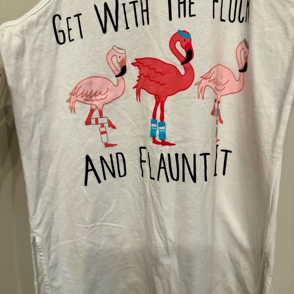 Vintage Y2K Deadstock RAINFOREST CAFE Flamingo Tank Top Small - Picture 2 of 4